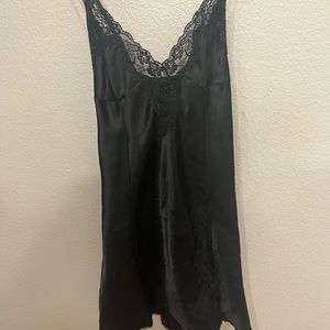 Fredricks of Hollywood black Lace Inset Slip Dress